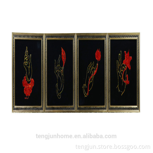 CANOSA shell paper decor Wall Picture with wood frame